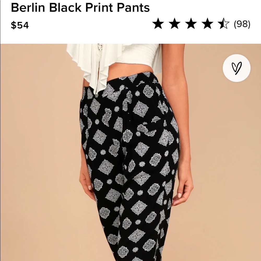 Berlin black print pants